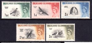 Falkland Islands 1960-66 QEII Birds ½d-3d MNH SG 193,194a,195-197 CV £22.75