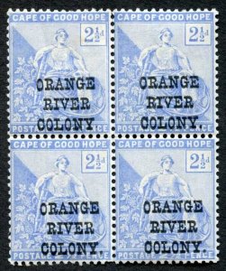 Orange Free State SG135a 2 1/2d No Stop after Colony (Top left) M/M Cat 104 pou