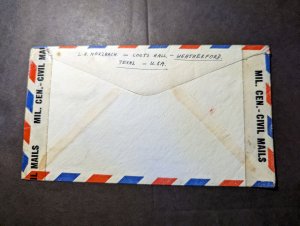 1945 USA Airmail Cover Weatherford TX to Prien West Germany US Zone