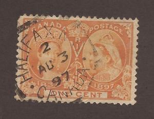 CANADA #51 USED SQUARED CIRCLE CANCEL JUBILEE FULLY DATED