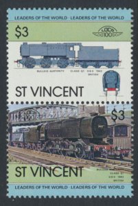 St. Vincent  SC# 706a-b  MNH Trains Locomotives se-tenant pair 1983  see deta...