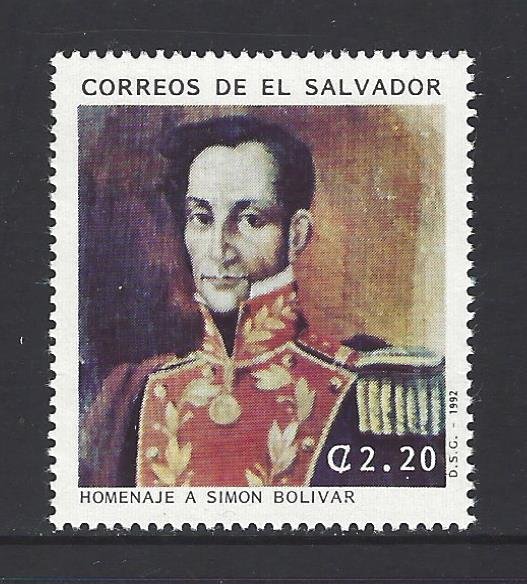 EL SALVADOR SIMON BOLIVAR Sc 1321 MNH 1992