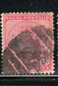 NATAL #67  1884  1p        QUEEN VICTORIA  F-VF  USED    j