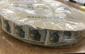 4802  Bobcat Coil of  10,000 Stamps  2013 date SSP printer water activated 