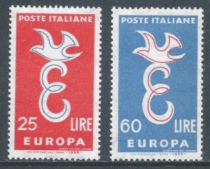 Italy #750-1 NH Europa 1958