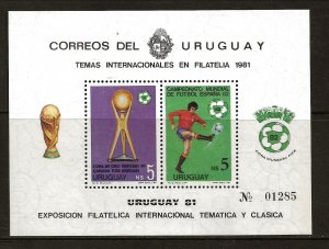 Uruguay Sc 1114A NH SOUVENIR SHEET of 1981 - SOCCER