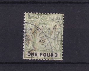 Bahamas KEVII 1902 £1 Green SG70 Fine Used BP15633