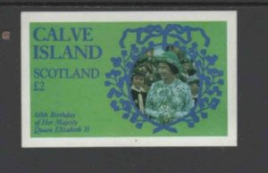 CALVE ISLAND-SCOTLAND 1986 QE11 60TH BIRTHDAY MINT VF NH O.G S/S (1CA)