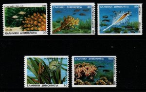 GREECE SG1779/83B 1988 MARINE LIFE IMPERF x PERF MNH