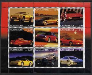 KALMYKIA - 1999 - Sports Cars - Perf 9v Sheet - Mint Never Hinged -Private Issue