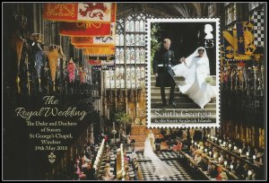 South Georgia 2018 MNH Prince Harry & Meghan Royal Wedding 1v M/S Stamps
