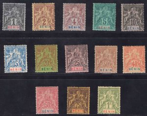 MOMEN: FRENCH COLONIES BENIN SC #33-45 1894 MINT OG H LOT #66006