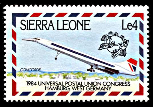 Sierra Leone 623, MNH, 1984 Universal Postal Union Congress, Concorde