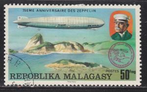 Fr Madagascar 546 Used 1976 Count Zeppelin and LZ-130