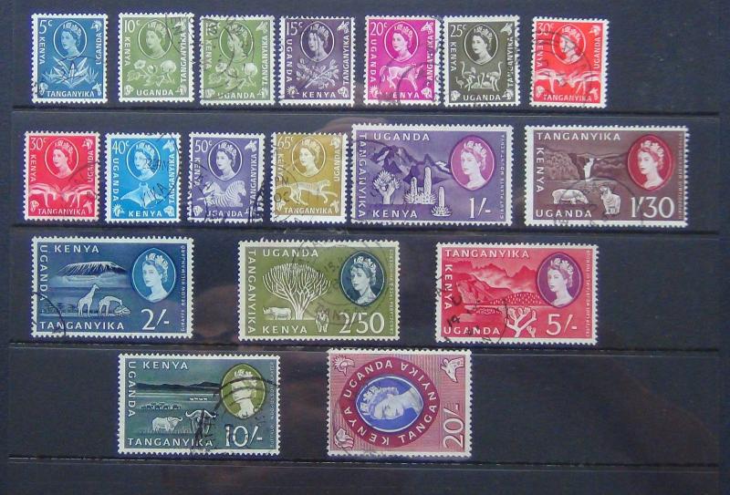 Kenya Uganda Tanganyika 1960 1962 set complete to 20s Fine Used 