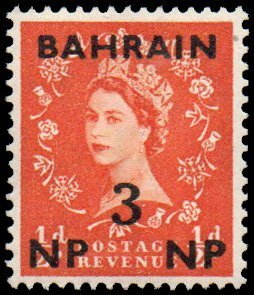 Bahrain 105 - Mint-H - 3np on 1/2p Elizabeth II (1957) (cv $0.45)