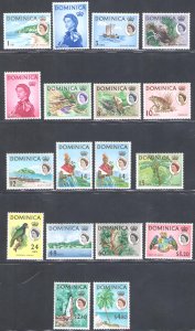 1963 DOMINICA, Stanley Gibbons No. 162-178 - Set of 18 Values - MNH**