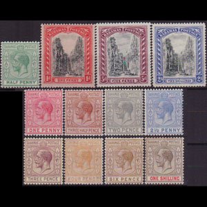 BAHAMAS 1921 - Scott# 70-81 King Etc. 1/2p-2s LH