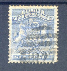 Rhodesia 6d Ultramarine SG2 Fine Used