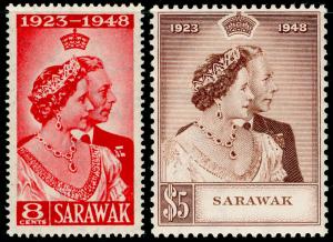 SARAWAK SG166-167, COMPELTE SET, M MINT. Cat £48. RSW