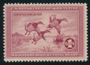 #RW2 $1 DUCK STAMP F-VF OG NH CV $725 AU825