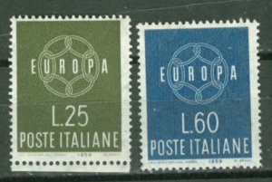 Italy # 791-92  Europa 1960   Common Design  (2)   Mint NH