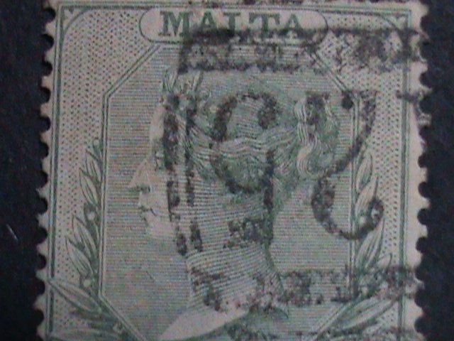​MALTA-1865 SC#5a QUEEN VICTORIA FANCY CANCEL 158 YEARS OLD VF RARE-KEY STAMP