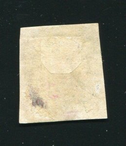 Luxembourg 8 Coat of Arms Imperf Used Stamp Thin Spot