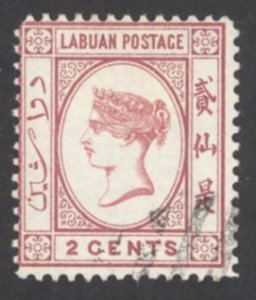 Labuan Sc# 33 Used 1892 2c Queen Victoria