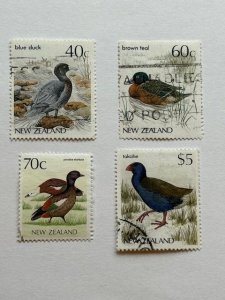 New Zealand – 1985-89 – Set of 4 “Bird” Stamps – SC# 830-32 & 835 – Used