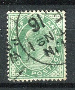 INDIA; Early 1900s Ed VII issue used 1/2a. value + Postmark TPO