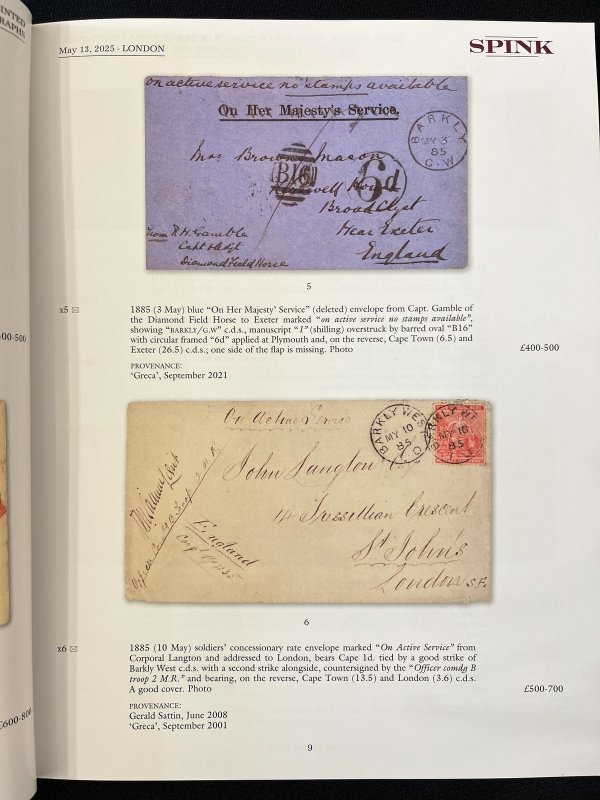 Bechuanaland 2025 Specialised Spink Auction Catalogue Illustrated MK8273