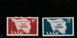 Saar  Scott#  201-202  MNH  (1948 Map of the Saar)