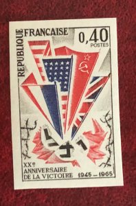 France scott# 1121 imperforate 1965 20th anniversary victory MNH high CV