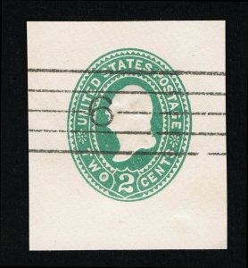 GENUINE SCOTT #U318 POSTALLY USED 1887-94 GREEN LARGE CUT SQUARE  #17355