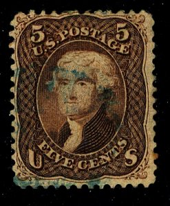 U.S. #95 Used with APS Cert Toned perfs