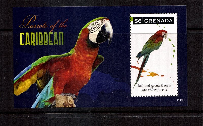 Grenada  Parrots of the Caribbean  SS  mnh