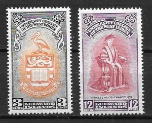 Leeward Islands 130-31 University set MNH