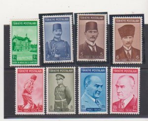 TURKEY MLH, Mi: 1063/1070,Scott # 833/840 /1939/40 - 1st YEAR OF ATATURK'...