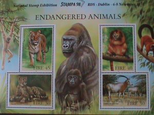 IRELAND-1998 NATIONAL STAMP SHOW STAMPA'98- ENDANGERD ANIMAL MNH S/S VF