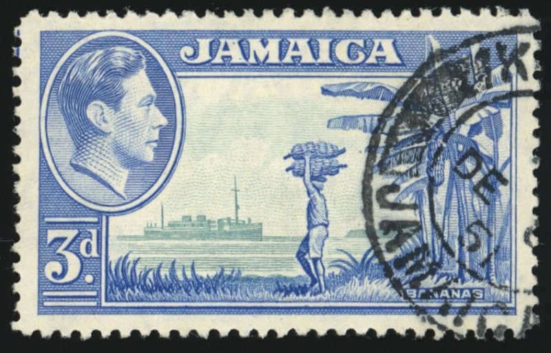 JAMAICA Sc 140 F-VF/USED - 1949 3p - Bananas