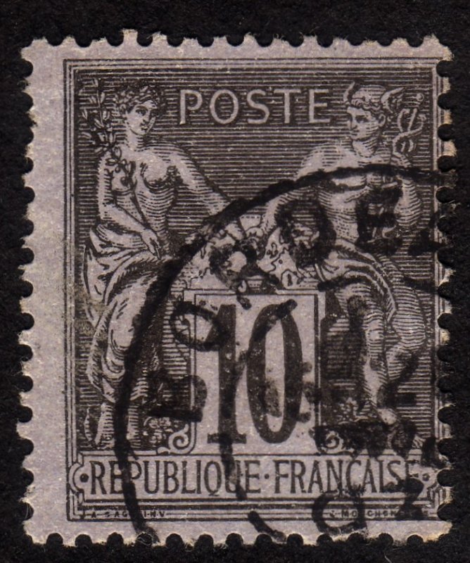 1877, France 10c, Used, Sc 91a