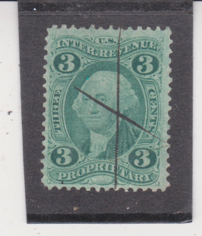 U.S. Scott # R18c The 1862 Proprietary 3 Cent Revenue. C.V. $9.00