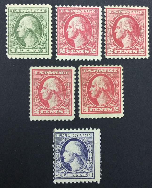 MOMEN: US #525-528,528A,530 MINT OG H $ LOT #534