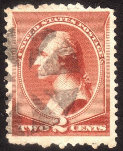 1883, US 2c, Washington, Used, Sc 210