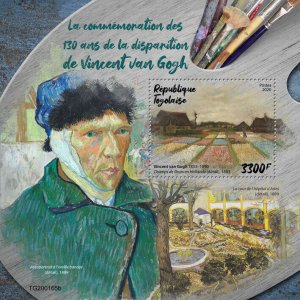 Togo Art Stamps 2020 MNH Vincent Van Gogh Paintings Famous People 1v S/S