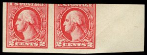 US #534 2c PAIR. Mint never hinged with margin, SUPER NICE