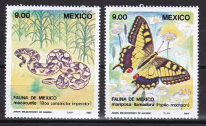Mexico, Fauna, Reptiles, Butterflies MNH / 1983