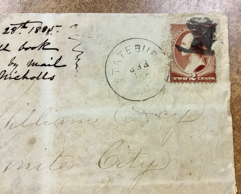 1885 Statesburg SC cover France cancel possibly  Hat, Face, Ship ?