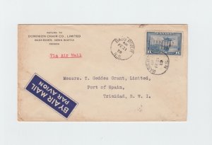 6 cent air mail domestic fee to U.S. surface to TRINIDAD Canada cover